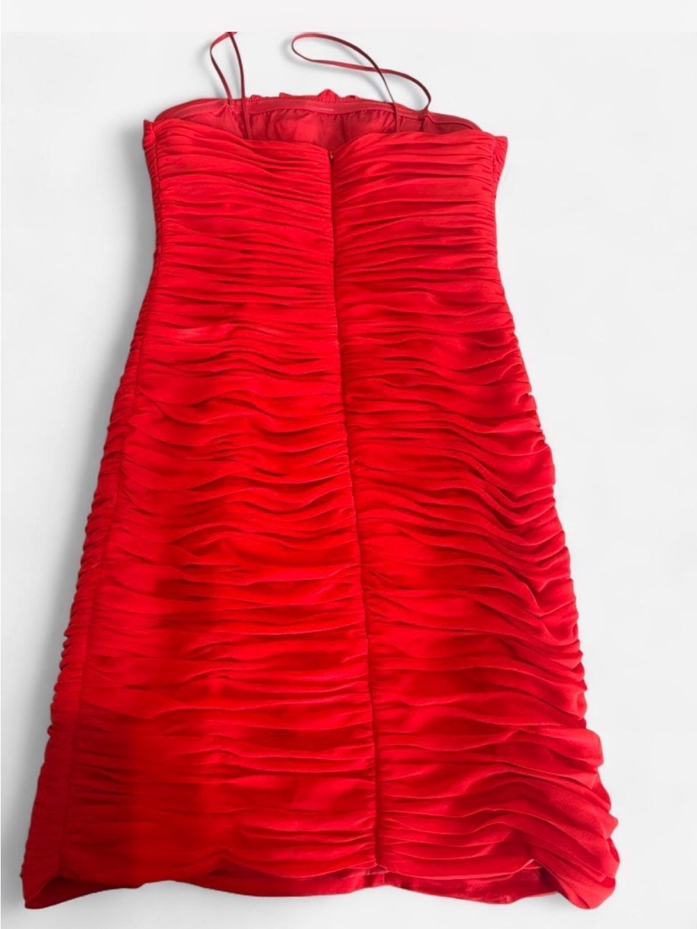 Caché Red Ruffle Mini Dress with straps, 2 - Picture 2 of 6